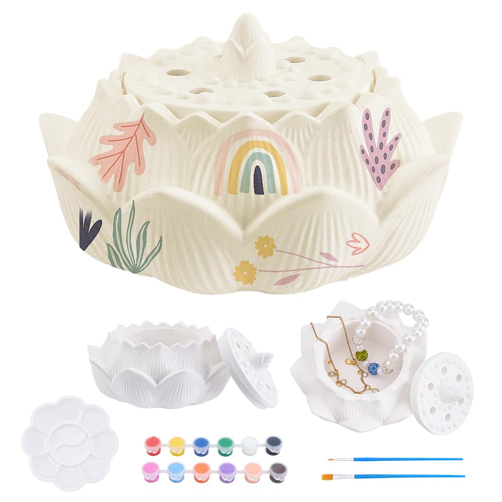 Amazon.com: WEBEEDY DIY Ceramic Jewelry Box Painting Kits for